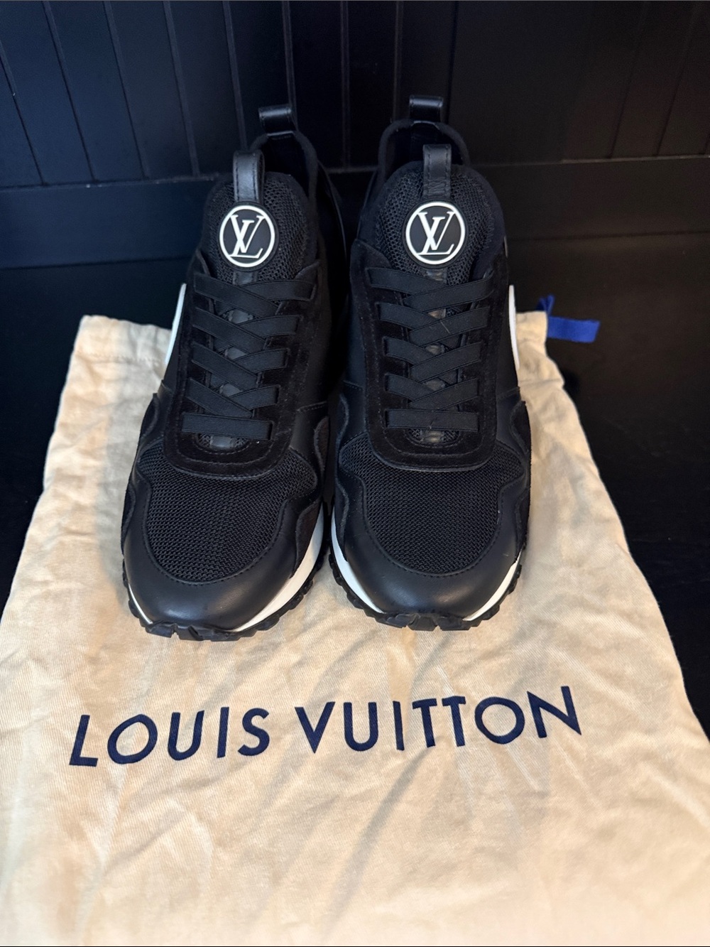 Louis Vuitton Black and White Women’s LV Run Away Sneakers
